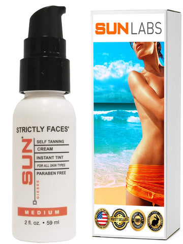 Self Tanning Face Lotion for Bronzing and Golden Tan - Medium Face Bronze (Packaging May Very)