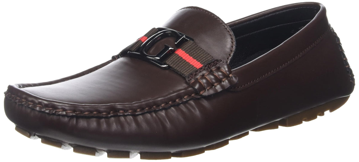 GUESS Men's ASKERS Loafer, Dark Brown, 9