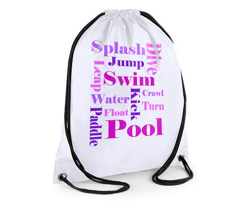 Tigerlilyprints Personalised Draw String Bag, Waterproof, Stores 11l