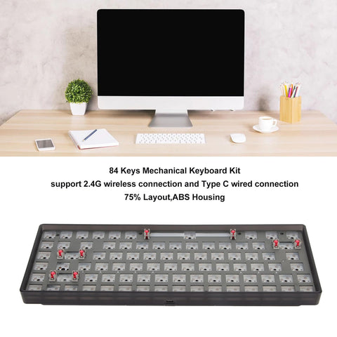 Haofy Custom Gaming Keyboard, Modular Mechanical Keyboard Gasket Structure 84 Keys 75% Layout for Replacement