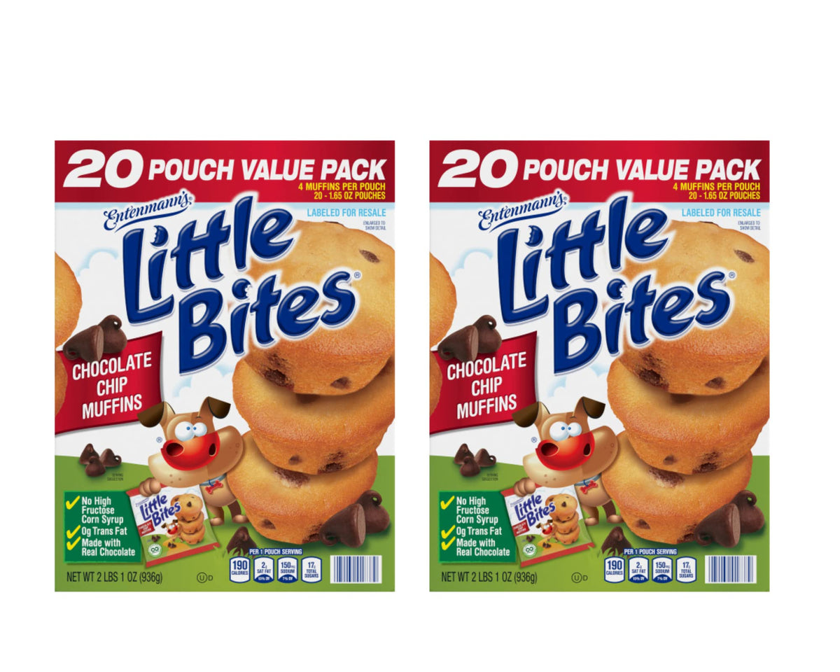 Entenmann's Little Bites Chocolate Chip (Club Pack) Mini Muffins, 40 packs, 66 oz
