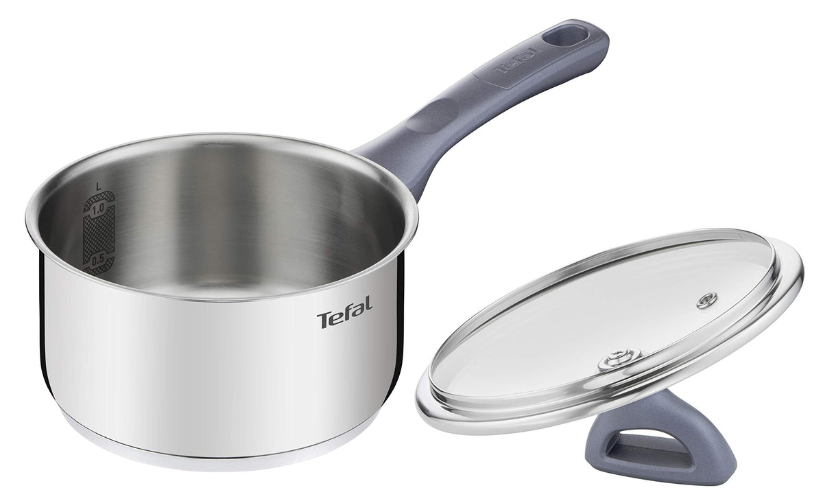 Tefal Tefal Daily Cook Stainless Steel Saucepan with Reinforced Bottom, Suitable for All Types of Cookers Including Induction, High Conductivity and Durability, Recycled Materials 16 cm, 1 Litre