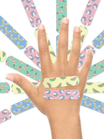 Aya Papaya Ouchie Non-Toxic Printed Bandages Double Combo (40 Pack) - Pink & Space Blue