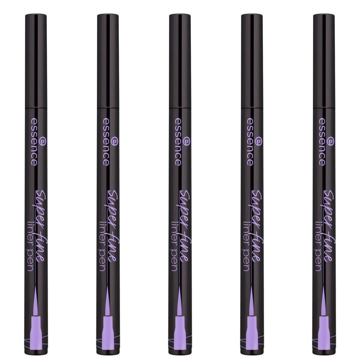 essence | Superfine Liner Pen (Pack of 5) | Ultra-fine Brush Tip for Precise Eyeliner| Longlasting, Deep Black Color | Vegan, Cruelty Free & Paraben Free