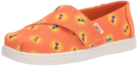 TOMS Girls Espadrille Sneaker, Coral Shades for Day, 4 Little Kid