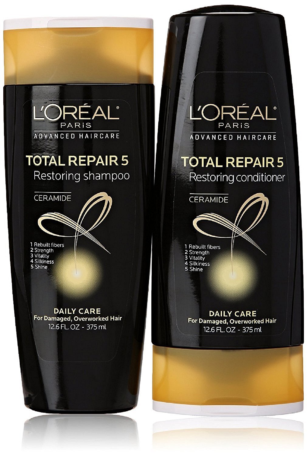 L'Oreal Total Repair 5 Shampoo and Conditioner 12.6 Ounce Each Packaging May Vary