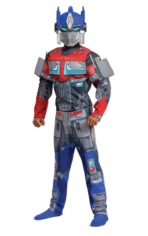 Disguise Optimus Prime Muscle Costume for Kids, Official Transformers Rise of the Beasts Padded Costume and Mask, Size (10-12)