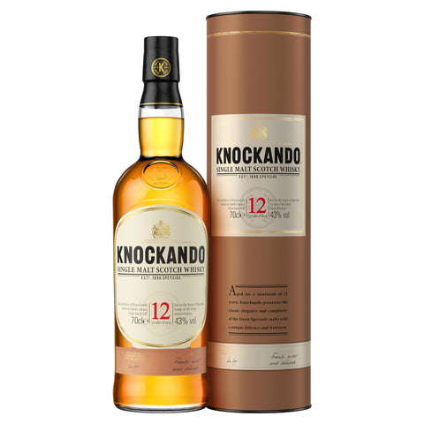 Knockando 12 Year Old Single Malt Scotch Whisky | 43% vol | 70cl | Delicate | Fruity & Subtle | Speyside Single Malt Whisky | Contains the Produce of One Single Season