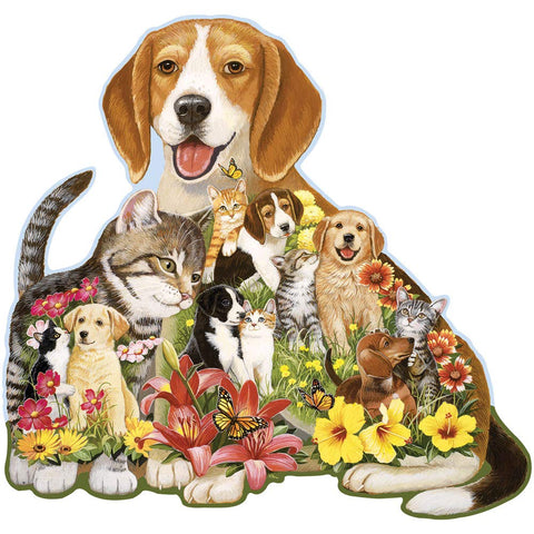 Bits and Pieces - 750 Piece Shaped Jigsaw Puzzle for Adults - Cuddling Puppy and Kitten - 750 pc Adorable AnimalÃƒÆ’Ã¢â‚¬Å¡Ãƒâ€šÃ‚Â  Jigsaw by Artist Jack Williams