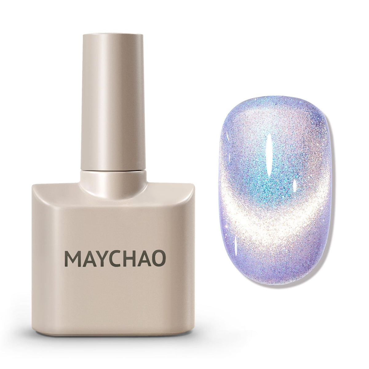 MAYCHAO 15ML Cat Eye Gel Nail Polish 1Pc Aurora Mermaid 04 Gel Polish with Magnet Soak off Holographic Magnetic Nail Polish for Nail Art Manicure Salon DIY at Home