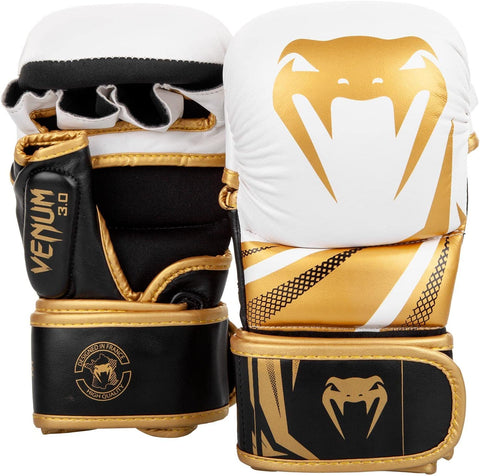 Venum, Challenger 3.0 Sparring Gloves, Unisex Adult, M, White/Black/Gold