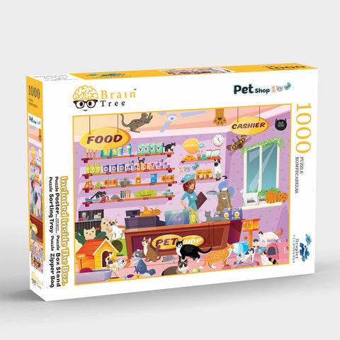 Brain Tree - Petshop 1000 Piece Puzzle for Adults - Unique Puzzles for Adults 1000 Pieces and up with Droplet Technology for Anti Glare & Soft Touch - 27.5ÃƒÆ’Ã‚Â¢ÃƒÂ¢Ã¢â‚¬Å¡Ã‚Â¬Ãƒâ€šÃ‚ÂLx19.5ÃƒÆ’Ã‚Â¢ÃƒÂ¢Ã¢â‚¬Å¡Ã‚Â¬Ãƒâ€šÃ‚ÂW