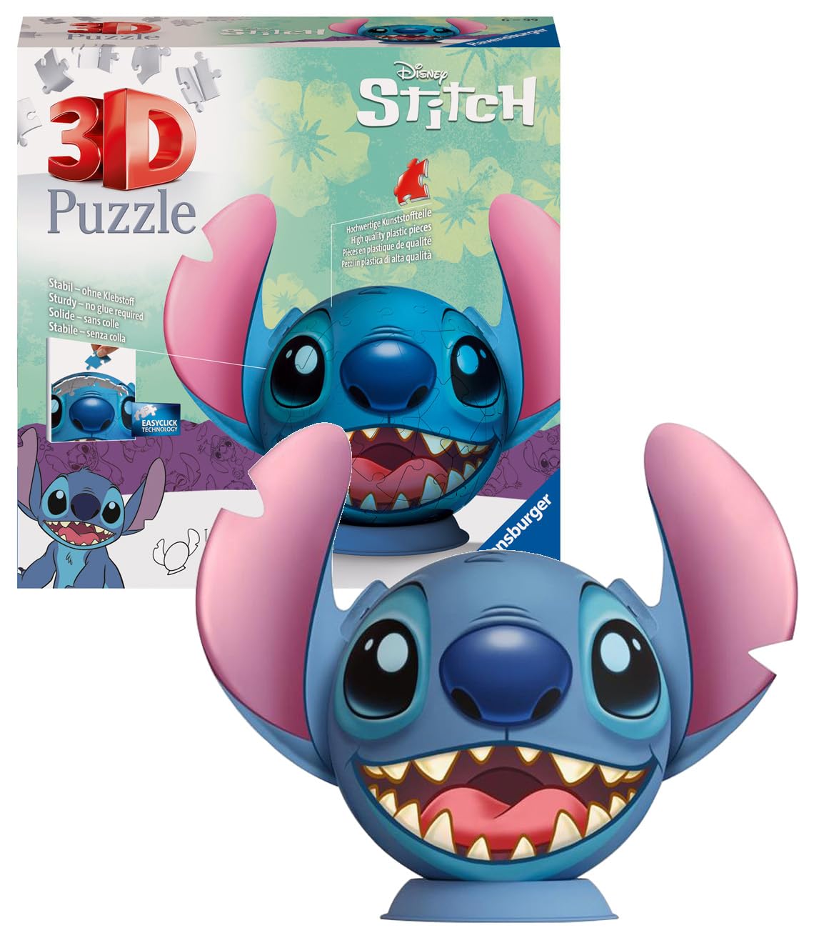 Ravensburger Disney Stitch 3D Jigsaw Puzzle for Children Age 6 Years Up - 72 Pieces - No Glue Required - Easter Gifts for Kids
