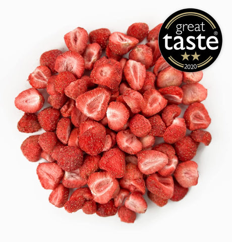 BRIX Freeze Dried Strawberry Halves | 100% Natural Dried Strawberries 75g | Great Taste Award Dried Fruit | Non-GMO, Gluten Free, Vegan & Vitamins Retained