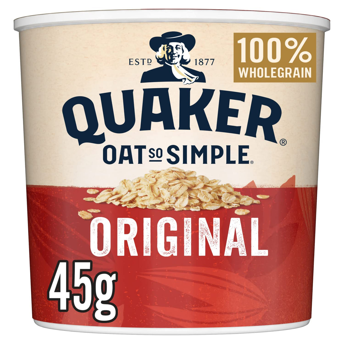 Quaker Oat So Simple Original Porridge Pots, 45 g (Pack of 8)