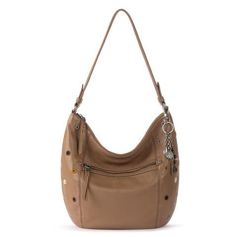 The Sak Sequoia Hobo Bag - Premium Large Leather Women's Handbag for Everyday & Travel - Durable Purse With Zipper Pocket, Chestnut Multi Eyelet, M