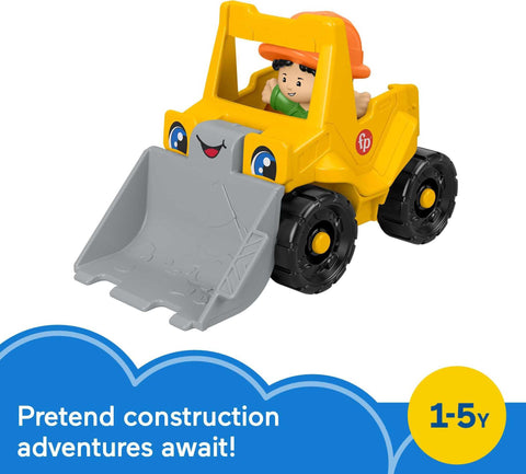 Little People Toddler Construction Toy Bulldozer Vehicle & Worker Figure for Pretend Play Ages 1+ Years