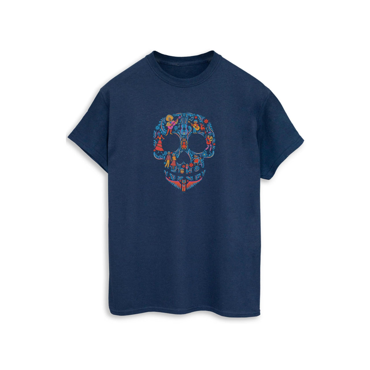 Disney Men's Coco Skull Pattern T-Shirt XXX-Large Navy Blue