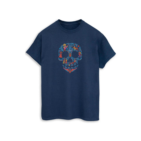 Disney Men's Coco Skull Pattern T-Shirt XXX-Large Navy Blue