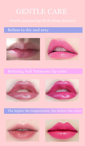 Easilydays Blue Shimmer Lipstick, Blue Rose Ph Color Changing Magic Lip Balm, Long Lasting Waterproof 24-hour Labiales Matte Tinted Lip Balm Moisturizing Lips, Changed into Pink Lipstick (02#)