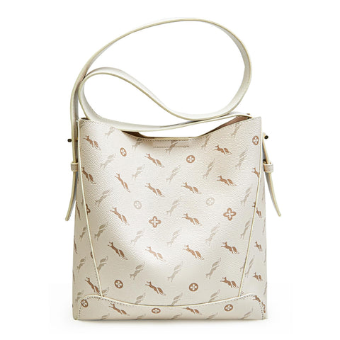 FOXLOVER Leather Bucket Tote Purse for Women Designer Tote Bag and Handbags Shoulder Bag with Pockets and Magnetic Snap, Apricot