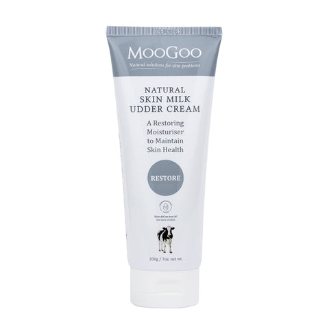 MooGoo Natural Skin Milk Udder Cream - Lightweight Face & Body Moisturizer for Sensitive, Irritated, Dry or Itchy Skin, For All Ages Including Children, 200g/7oz.