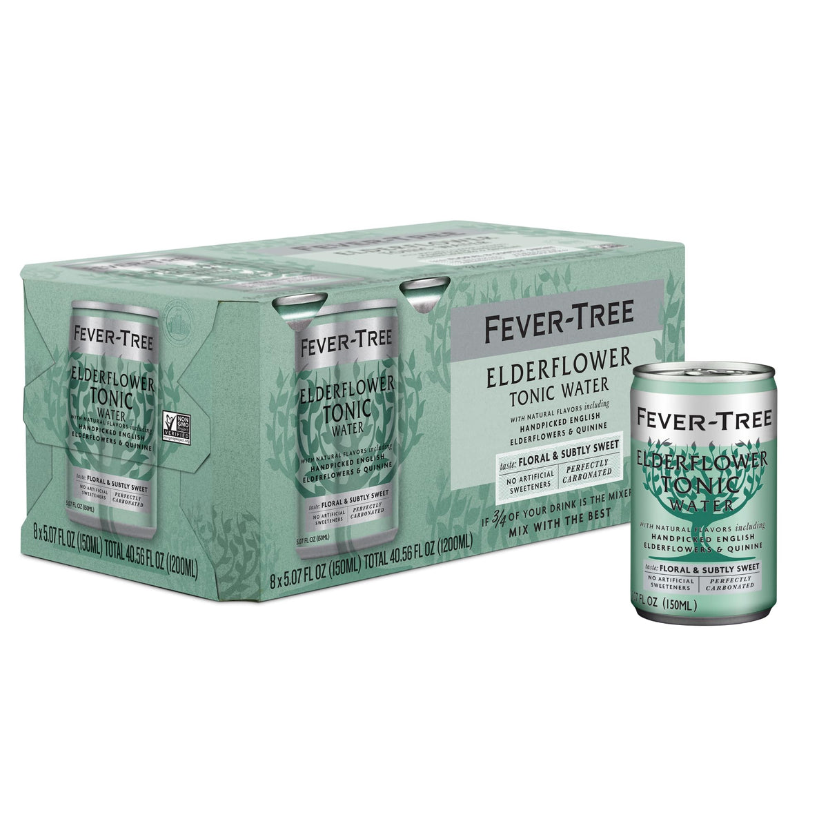 Fever-Tree Light Elderflower Tonic Water, 8 x 150ml