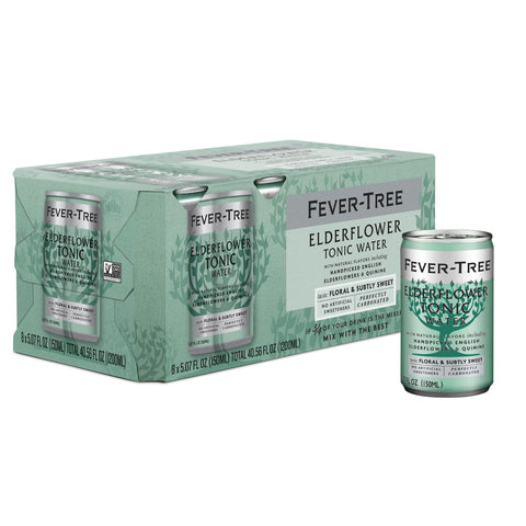 Fever-Tree Light Elderflower Tonic Water, 8 x 150ml