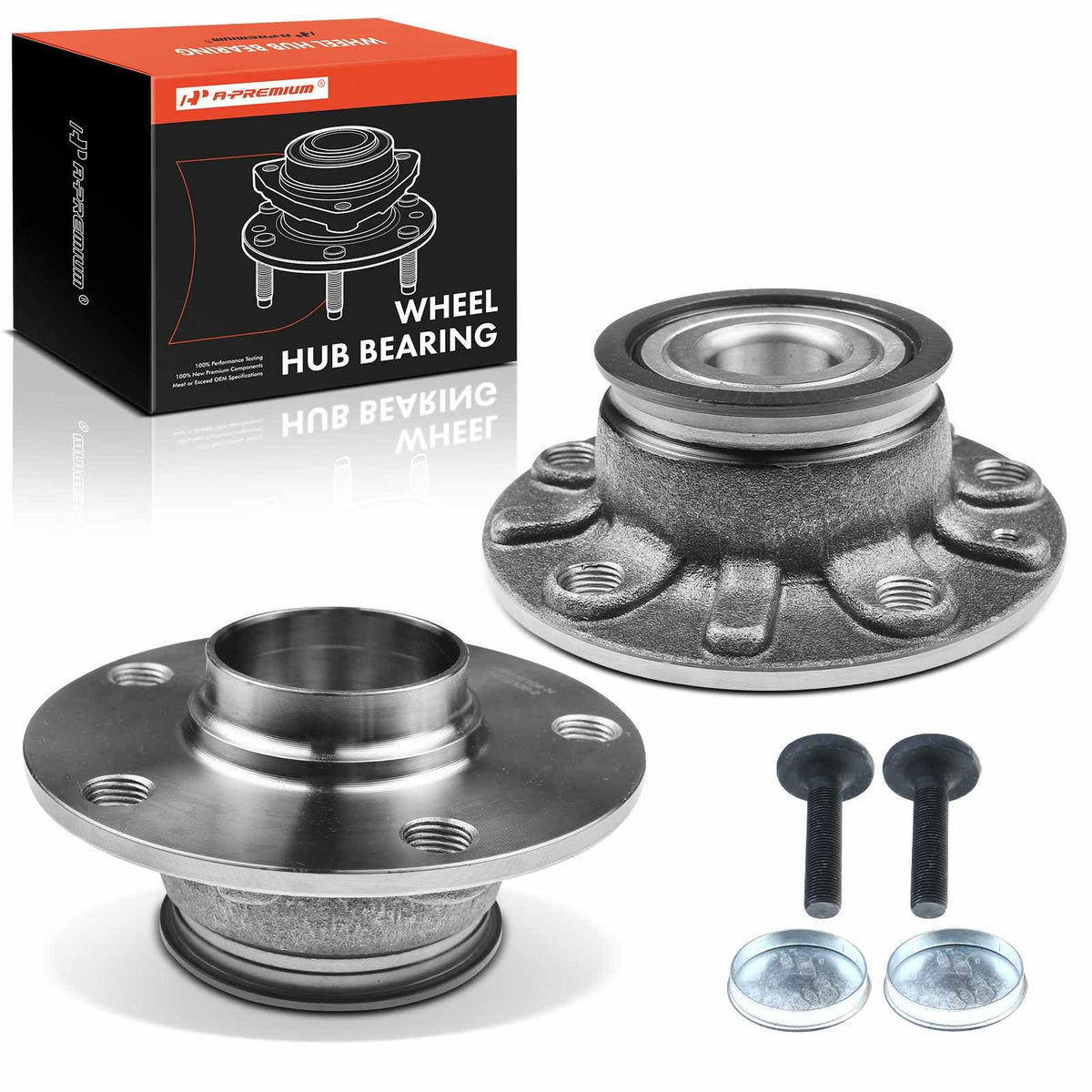 A-Premium 2 x Rear Wheel Bearing and Hub Assembly Compatible with Audi Volkswagen - 2006-2021 - A3, Beetle, E-Golf, Golf, Golf R, GTI, Rabbit, Jetta