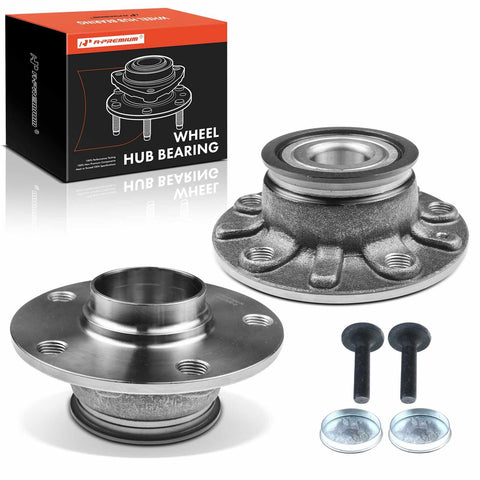 A-Premium 2 x Rear Wheel Bearing and Hub Assembly Compatible with Audi Volkswagen - 2006-2021 - A3, Beetle, E-Golf, Golf, Golf R, GTI, Rabbit, Jetta