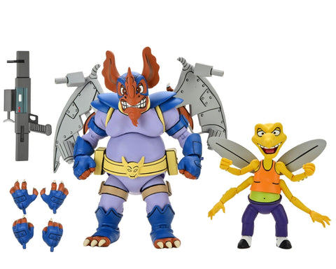 NECA Les tortues Ninja 1987 Pack 2 Figurines Wingnut & Screwloose 18 cm