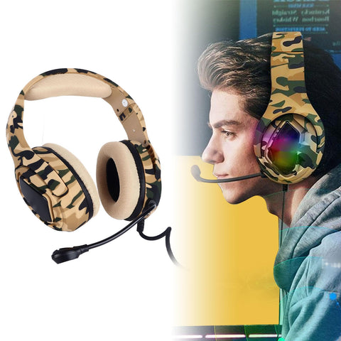 gernie Wired Gaming Headset Color Head Mounted Camouflage Headphone Earphone Headphones for M1 Game, Headsets (Desert Camo), gerniewci2u1gf8x-11