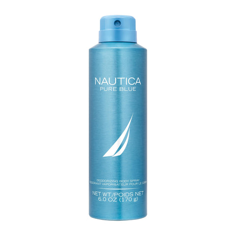 Nautica Pure Blue Deodorizing Body Spray, Fougere Aromatic Marine Fragrance, Refreshing, Modern Scent, 6.0oz