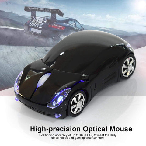 Dpofirs 2.4G Car Shaped Wireless Mouse,1600DPI Optical Mouse,2.4GHz Wireless Transmission,3 Buttons with Scroll Wheel,for PC Laptop Tablet Gaming Office(Black)