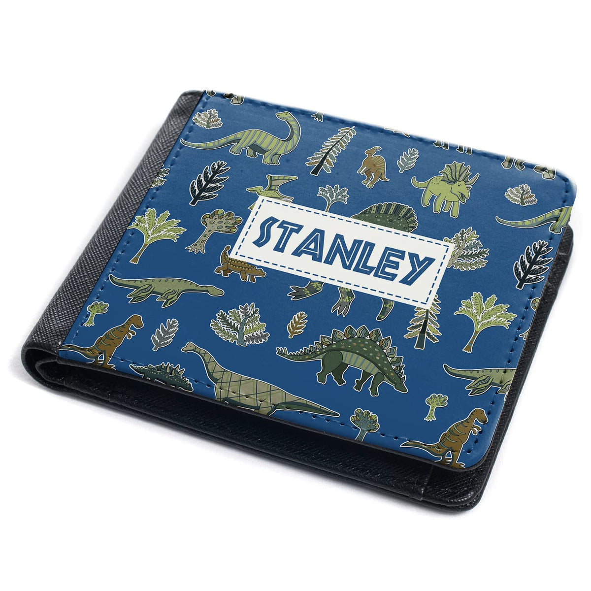 KRAFTYGIFTS Personalised Boys Wallet Dinosaur Childrens Bi-Fold Coin Kids Card Holder Dino Birthday Gift KK25