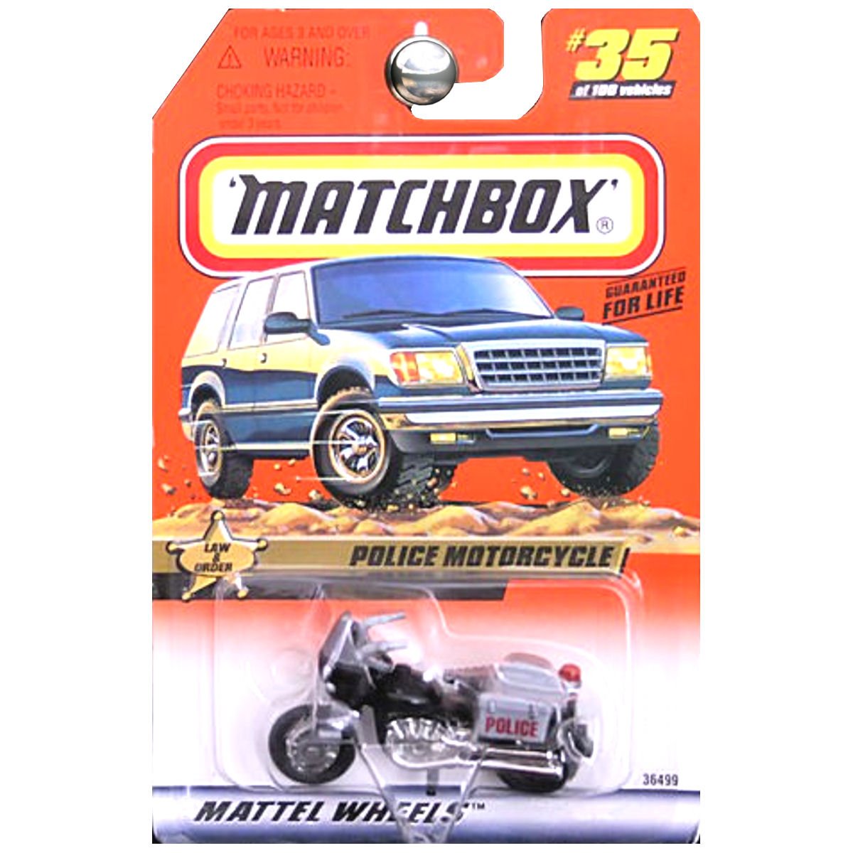 Matchbox 1999-35 Law & Order Police Motorcycle 1:64 Scale