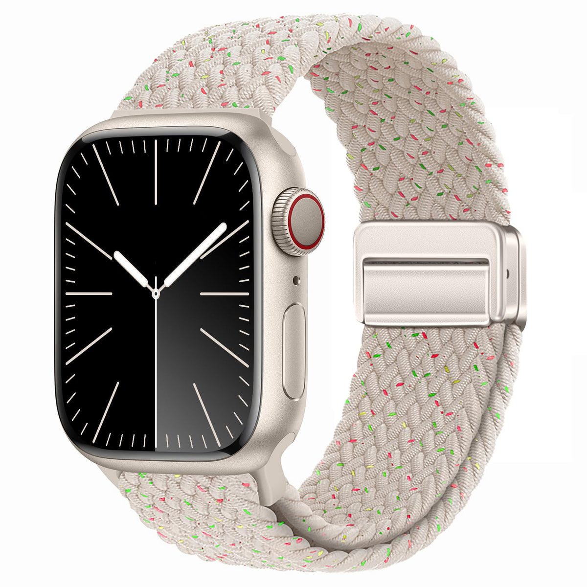 Compatible with Apple Watch Strap 42mm 41mm 40mm 38mm Women, Elasticated Magnetic Nylon Strap Band for IWatch Series 10/9/8/7/6/5/4/SE/SE 2 Multi Starry