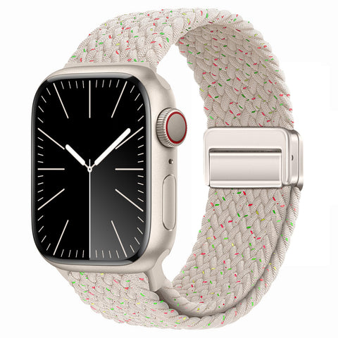 Compatible with Apple Watch Strap 42mm 41mm 40mm 38mm Women, Elasticated Magnetic Nylon Strap Band for IWatch Series 10/9/8/7/6/5/4/SE/SE 2 Multi Starry