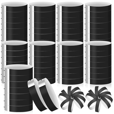 600 Pack Paper Wristbands for Events Waterproof Black Wrist Bands Easy to Write Wrist Bands for Events, IKAYAS Black Paper Wristbands for Party Concert Entrance Admission