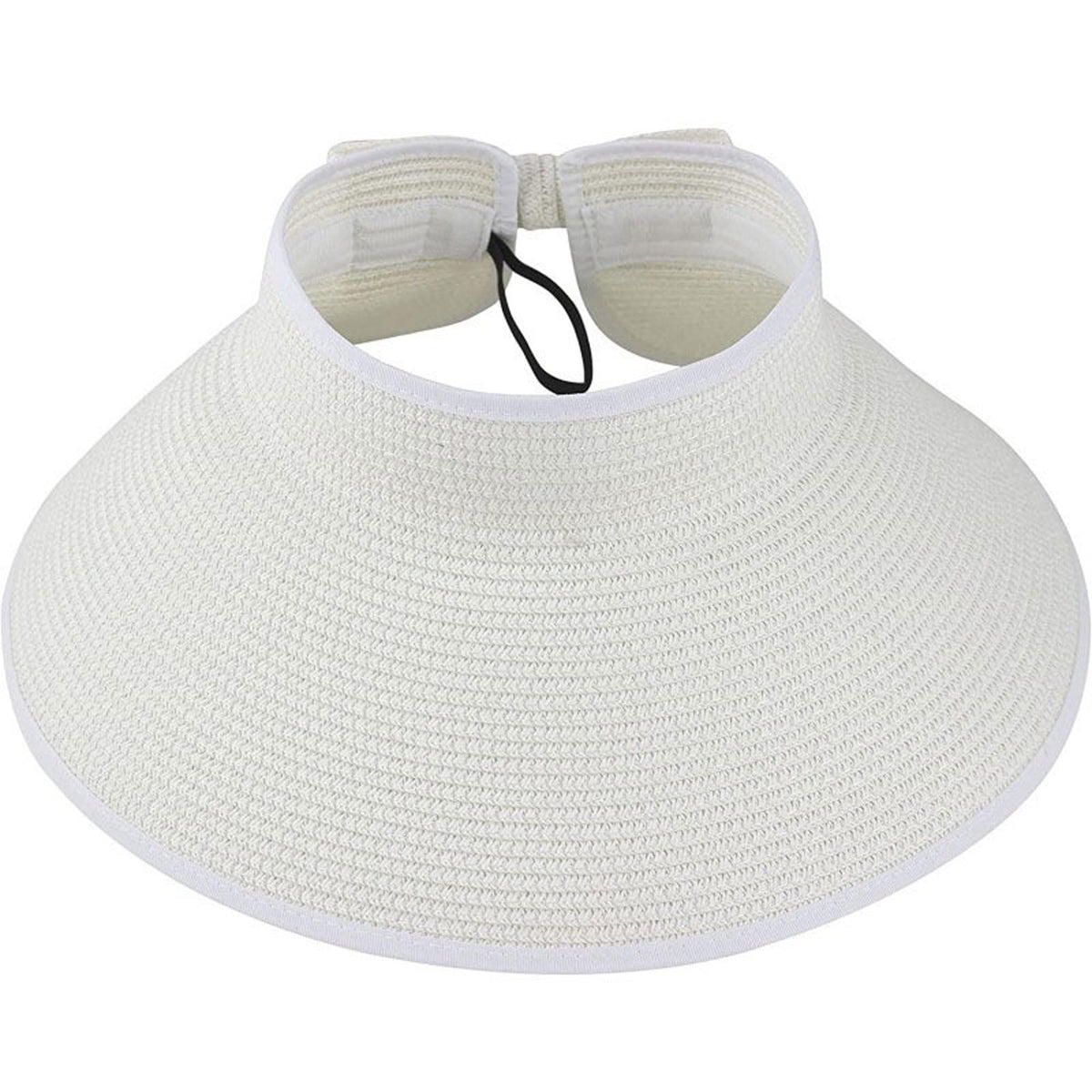 Jueshanzj Foldable Sunscreen Floppy Hat Visor Hats Sun Shade Straw Hat Women White one size