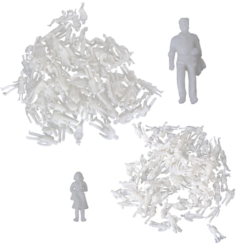 BQLZR Plastic Miniature Scenes Model Figures 7.6x4mm 1:100 19x6mm 1:200 Pack of 200