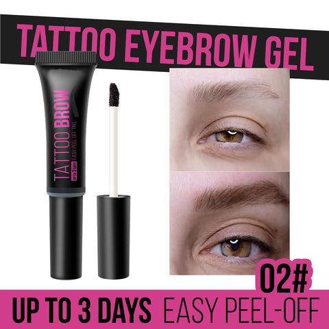 Easilydays Brown Eyebrow Gel, Peel Off Tattoo Eyebrow Tinted with Reusable Eyebrow Stencils & Brush, Brow Gel Eyebrow Tattoos Long-Lasting, Waterproof Eye Brow Kits For Women, 02# Medium Brown