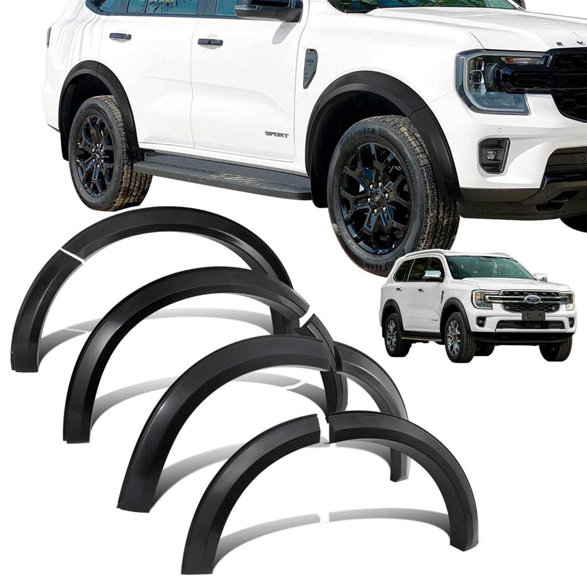 JHCHAN Fender-Flares for Ford Everest, 2023-2024 Next Gen for New Ford-Everest-Accessories Wheel Arch Extension Kits Wheelarches Mudguard Trim Guard Protector