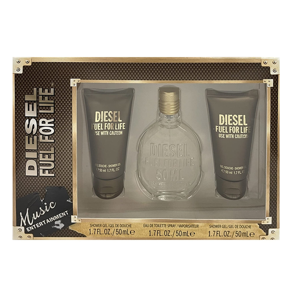 Diesel Fuel For Life 1.7 oz Eau De Toilette, 2 packs of 1.7 oz Shower Gels