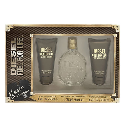 Diesel Fuel For Life 1.7 oz Eau De Toilette, 2 packs of 1.7 oz Shower Gels
