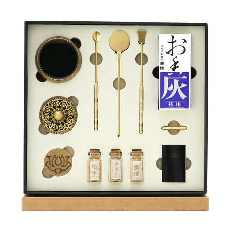Nvzi 10 Pcs Set Incense Powder Burner Kit DIY Backflow Tower Incense Cone Molds, Agarwood Incense Burner Kit, Chinese Incense Burner Kit with Powder, Brass Incense Making Kit, Incense Cone Mold