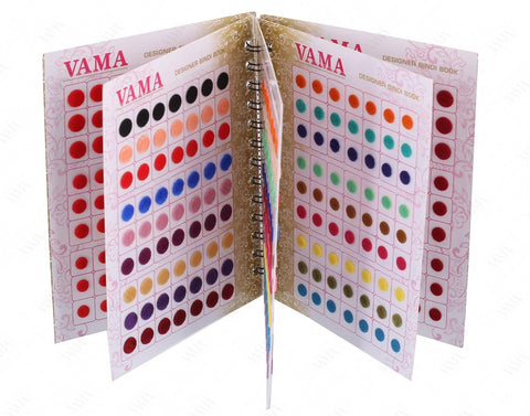 Vama FashionsIndian Simple Plain Round Multicolour Forehead Dots Bindi Booklet For Women & Girls (Medium Bindi Small Book - 504 bindis)