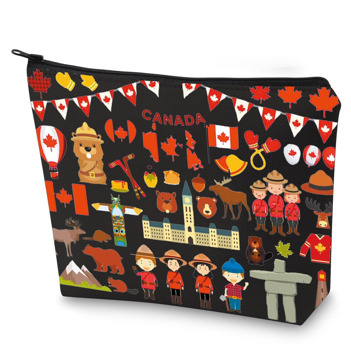 WZMPA Funny Canada Trip Cosmetic Bag Canada Souvenir Gift Canada Vacation Makeup Zipper Pouch Bag Canada Travel Merchandise (Canada BL)