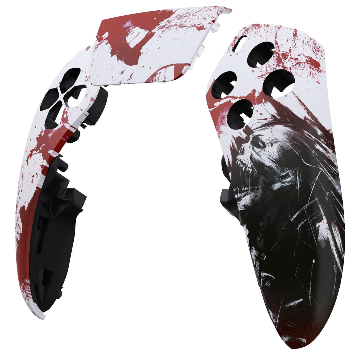 eXtremeRate Left Right Front Top Shell with Touchpad Compatible with p s 5 Edge Controller, Blood Zombie Replacement Faceplate Shell Custom Touch Pad Cover Compatible with p s 5 Edge Controller