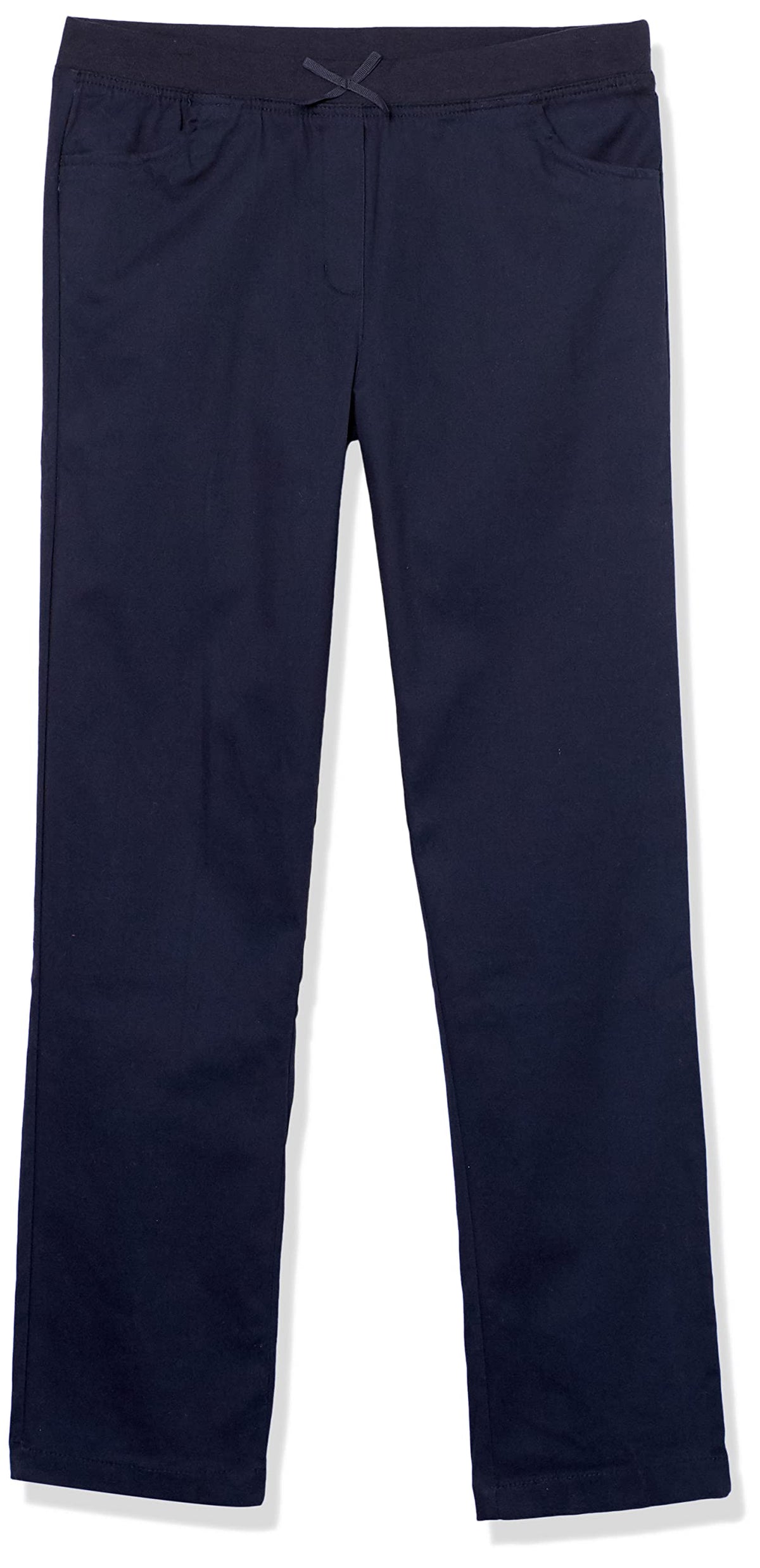 Nautica Girls' Toddler School Uniform Skinny Fit Stretch Twill Pant, Navy/Pull-on, 4T